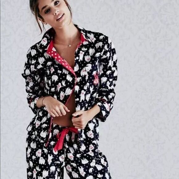 Victoria’s Secret Dreamer Flannel Palas Bear pajama jacket top ONLY - Picture 8 of 10